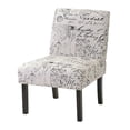 thumbnail image 2 of Upholstered Armless Accent Living Room Chair, Beige/Script, 2 of 3