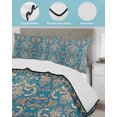 thumbnail image 4 of Teal Yellow Full Size Down Alternative Comforter, Lightweight Comforter Quilt Bedding Set with Pillow Shams Modern Luxurious Geometric Abstract Art All Seasons Bed Comforter Duvet Insert 78"x90", 4 of 7