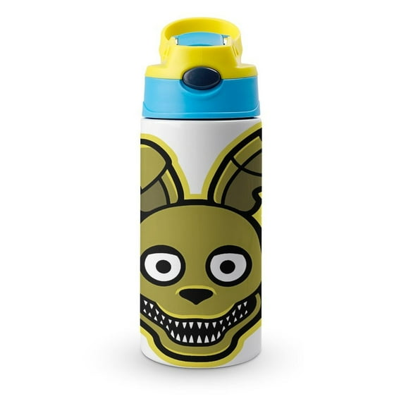 FANF Merch Water Bottle with Straw Lid Five Nights at Freddy 12oz Stainless Steel Cup Insulated Tumbler for Toddlers, School