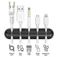 thumbnail image 3 of Cable Clips, Cable Organizer Cord Holder for Desk, Charging Cable Holder Cord Clips, Nightstand Cord Organizer Cable Management Wire Clip (7, 5, 3 Slots)，Black, 3 of 6