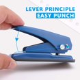 thumbnail image 3 of Single Hole Punch, 1/4 Inch Handheld Puncher with 20 Sheet Capacity, Non-Slip Base for Paper Crafting and Office Use, Blue, 3 of 7