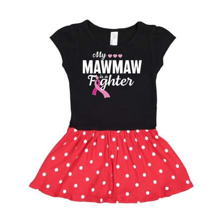 

Inktastic Breast Cancer Awareness My Mawmaw is a Fighter Gift Toddler Girl Dress