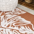 thumbnail image 5 of JONATHAN Y HAWAII 2 x 8 Runner Rug, Tobago Two-Tone Monstera Leaf - Orange/Ivory, HWC100A-28, 5 of 10