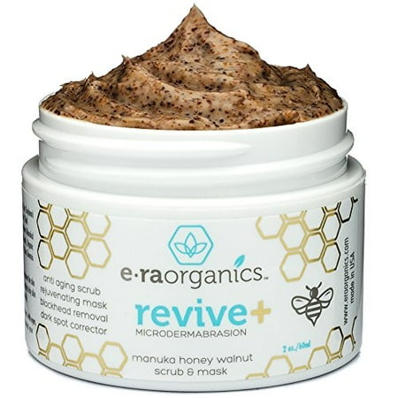 Microdermabrasion Facial Scrub & Face Exfoliator - Natural Exfoliating Face Mask with Manuka Honey & Walnut - Moisturizing Facial Exfoliant for Dull or Dry Skin, Wrinkles, Blemishes, Acne Scars & More