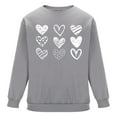 thumbnail image 4 of Men's Crewneck Sweatshirts Hearted Print Long Sleeve Casual Pullover Shirt Hip-Hop Sweater Gray XXXL, 4 of 6