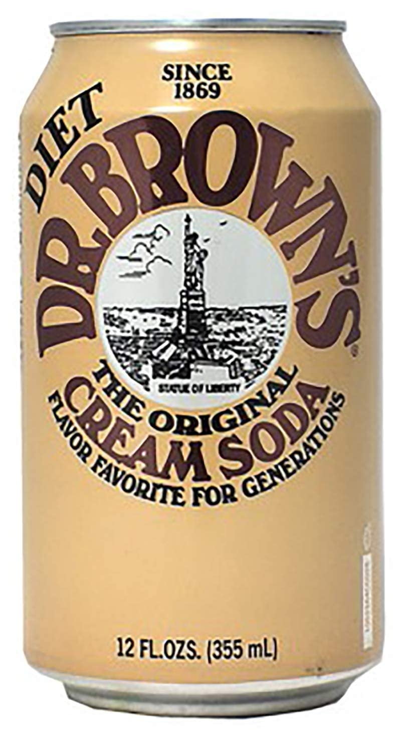 Dr. Browns Soda 12 pack 6 Diet Cream Soda and 6 Diet Black Cherry 12 fl oz Cans