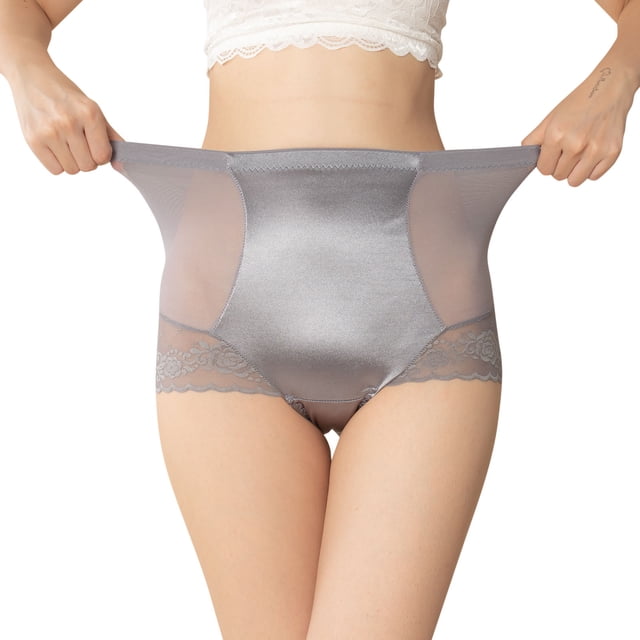 Gibobby Tangas de sexy para mujer Ropa interior de mujer Bikini sin costuras Ropa interior de encaje Media espalda que cubre bragas(Gris,XL)