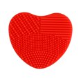 thumbnail image 2 of Limpiador de brochas de maquillaje, guante de dedo de corazón de silicona, tablero de esponja de maquillaje, depurador de lavado (rojo), 2 of 3