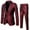 Wine, variant on Men's 2 Pieces Jacquard Blazer Suits 1 Button Party Wedding Tuxedo Jacket Pants Casual Slim Night Club Dress Suit