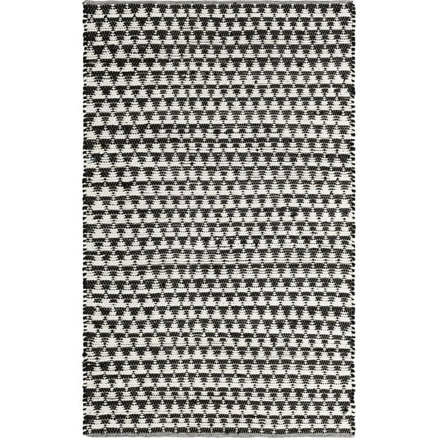 Unique Loom Chindi Jute Geometric Casual Rug 5' x 8' Rectangle White/Black
