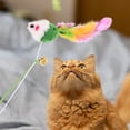 thumbnail image 3 of Miangastore 2pcs Interactive Cat Toys Stimulating Cat Teaser Stick Elastic String For Kitten Exercise Toy Set Random Color, 3 of 9