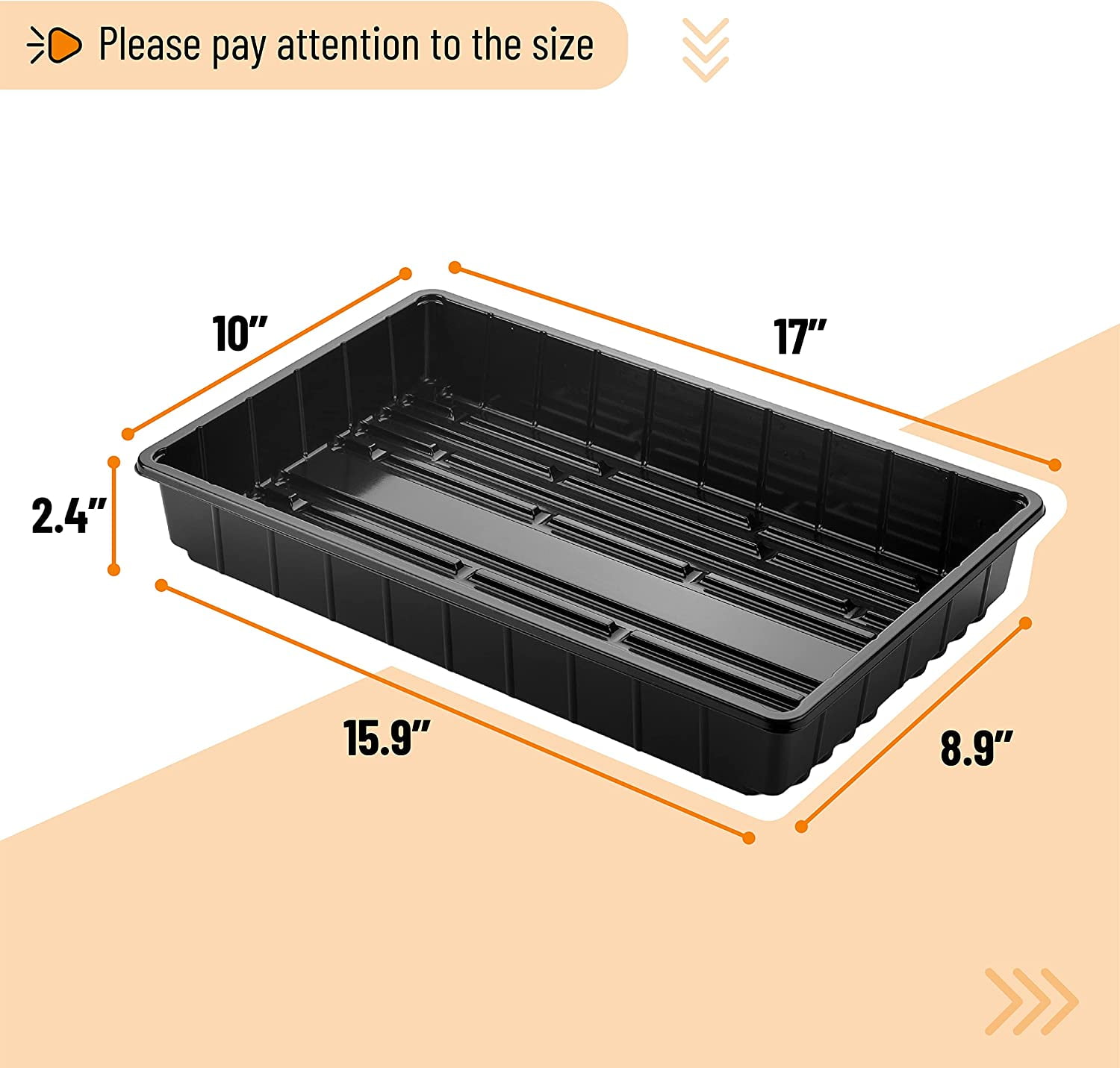 - Seed Starter Trays, 5 Pack, 17"x10"x2.4", Durable Plastic Growing Trays, Stackable and Reusable Seedling Starter Kits for Indoor, Outdoor, Greenhouse Gardening, Planting, Hydroponic Systems