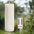thumbnail image 3 of Homemory Flameless Pillar Candles Waterproof Outdoor Battery Operated LED with Remote and Timer, White, Set of 2, 4 x 12 Inch, 3 of 7