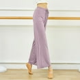 thumbnail image 3 of Dpytoraw Wide Leg Pants High Waist Straight Vertical Vertical Stretch Modern Dance Training Pants Classical Dance Pants Yoga Pants Women's Wrinkle-Resistant Office Casual Pants Light Purple M, 3 of 4