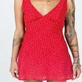 thumbnail image 2 of Robe Mini Florale pour Femmes Bretelles Spaghetti Sans Manches Moulante Robe Courte Ligne A, 2 of 6