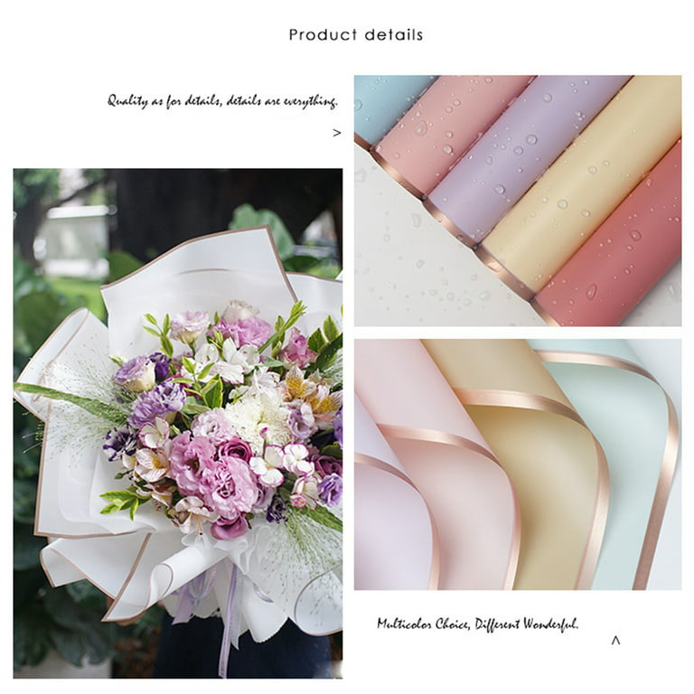 20pcs Pink Floral Wrapping Paper For Bouquets