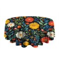 thumbnail image 5 of Pioneer Flower Floral Print Pattern Round Tablecloth 60"x60",Wrinkle Wipeable Table Cloth for Kitchen Dining Room Picnic Patio Party, 5 of 6