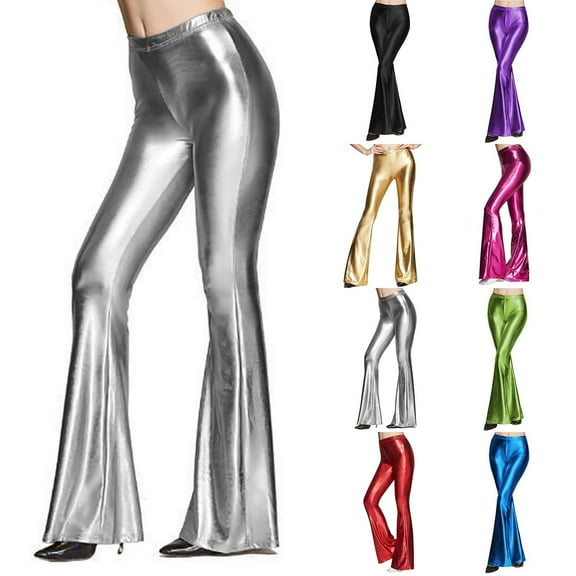 ATENAR Leggings for Women Tummy Control,Womens Leggings,Cinched,Comfort Fit,Solid,Polyester,Silver,M(US:6)