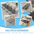thumbnail image 6 of Folding Conference Table Black Foldable Conference Room Tables for 6-12 Person, Modern Modular Office Training Desk with Wheels (47.2in 4), 6 of 7