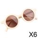 thumbnail image 1 of 6x Gafas De Montura Redonda Para Niños Y Niñas, Con Protección UV400, Para Exteriores, De Color Beige, 1 of 8