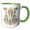 Green/White, variant on 3drose, Fancy Floral Flourish Monogram Initial W, 11oz Two-tone Green Mug