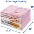 SimpleHouseware 3Pack Large Closet Storage Bag, 24 x 17 Inch, Pink