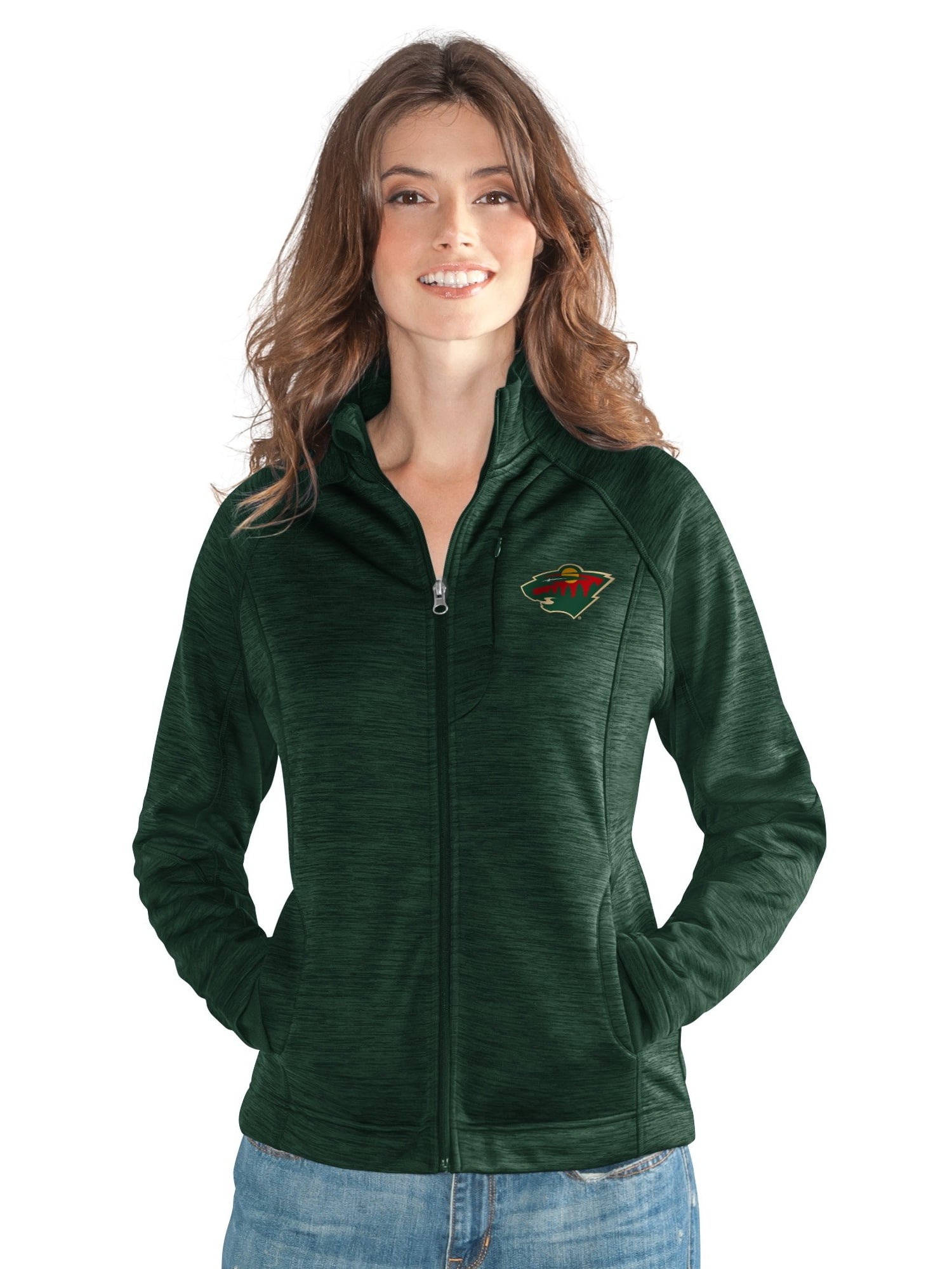 Minnesota Wild Women's Full Zip Heathered Green Track Jacket by G-III 4Her by Carl Banks
