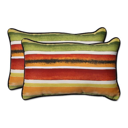 Pillow Perfect Outdoor/ Indoor Dina Noir Rectangular Throw Pillow (Set