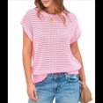thumbnail image 1 of Top de Crochet con Cuello Redondo y Corta para Mujer, Color Rosa Talla S, 1 of 8