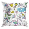 USART Donut Cute Baby Unicorn in Pastel Rainbow Colors Cloud Pillow Case 16x16 Inches Pillowcase