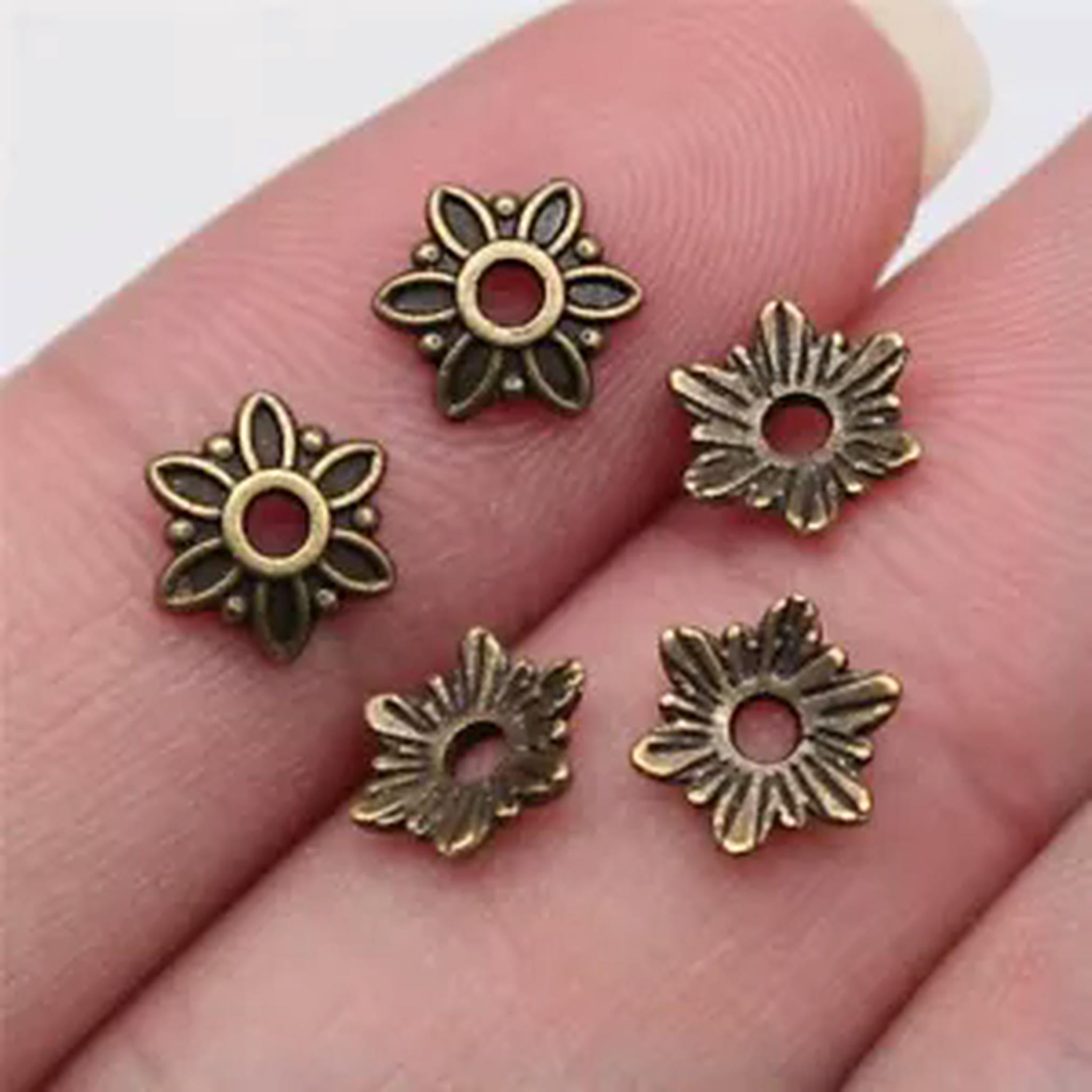 HOOUN Multicolor 1000 Pcs Tibet Silver Bead Caps 7x7MM Diy Jewelry Making B14406-Bronze Plated