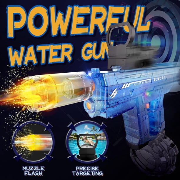 Pistola De Agua Eléctrica Automática Con Batería – Largo Alcance De 6-10 M – Ideal Para Playa, Jardín Y Piscina