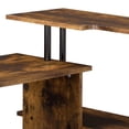 thumbnail image 4 of DeeHome Weathered Oak and Black Office Desk with Bookshelf, 4 of 5