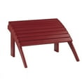 thumbnail image 4 of Arched Wooden Ottoman with Slatted Design and straight Legs in Red, 4 of 5