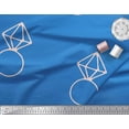 thumbnail image 2 of Soimoi Blue Modal Satin Fabric Diamond Ring Fashion Print Fabric by the Yard 42 Inch Wide, 2 of 3