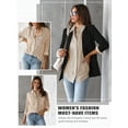 thumbnail image 6 of Nlife Women Striped Lapel Collar Long Sleeve Single Breasted Pocket Shirt, 6 of 7