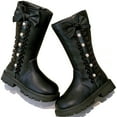thumbnail image 2 of DADAWEN Girls' Cute Mid-Calf Boots for Winter Warm Casual Toddler Boots Black 3 Little Kid, 2 of 4