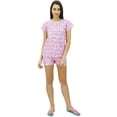thumbnail image 1 of Bimba Ensemble de Nuit en Coton pour Femmes, Haut Boutonné avec Shorts, Mignon, 1 of 7