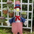 thumbnail image 2 of AZXY Porch Goose Outfits for 20 Inch Large Statues, Patriotic 4th of July Costume with Matching Top Hat and Bow Tie, Stars and Stripes Design for Independence Day Outdoor Yard, Garden Decorations, 2 of 7