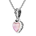 thumbnail image 6 of AeraVida Loving Heart Pink Mother of Pearl Shell Inlay Sterling Silver Pendant Necklace, 6 of 6