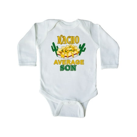 

Inktastic Nacho Average Son with Nachos and Cacti Gift Baby Boy or Baby Girl Long Sleeve Bodysuit