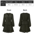 thumbnail image 2 of Vestido de otoño para mujer, manga larga, escote en V, cintura alta, corte A, minivestido corto, regalo para mujer, 2 of 7