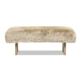 thumbnail image 4 of Leda 49" Sheepskin Fur Rectangular Accent Bench Natural Blonde Genuine Fur, 4 of 9