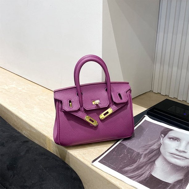 Bolso de platino con hebilla dorada, bolso de mano de piel auténtica con gran capacidad, bolso Kelly para mujer, nuevo estilo 2025, bolso de hombro de moda