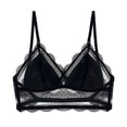 thumbnail image 2 of Lace Bras for Women Comfortable Breathable Racerback V Neck Wireless Triangle Bralettes, 2 of 9