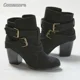 thumbnail image 5 of Maogu, zapatos informales con hebilla para mujer, botas cortas Chelsea para mujer, calzado de otoño con tacón grueso, botines Vintage de tacón alto para mujer 2024, 5 of 5