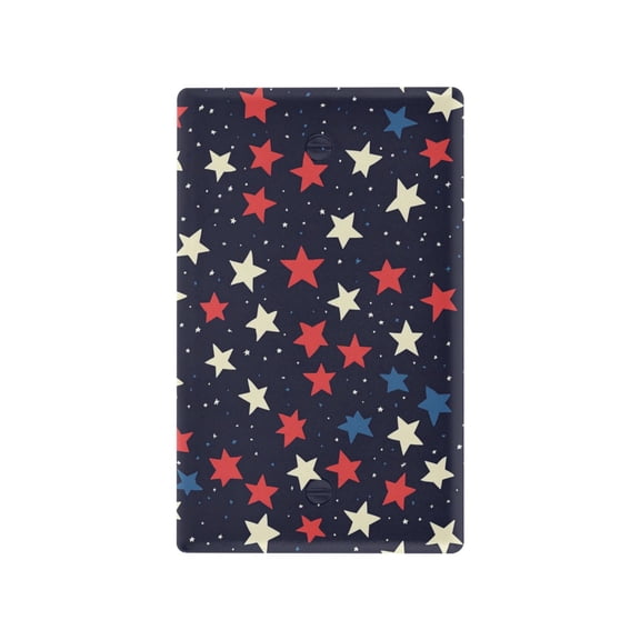 Yayeee Blank Wall Plate Cover 1-Gang 4.5"x2.7" Home Unused Decorative Outlet, Red Starry Pattern