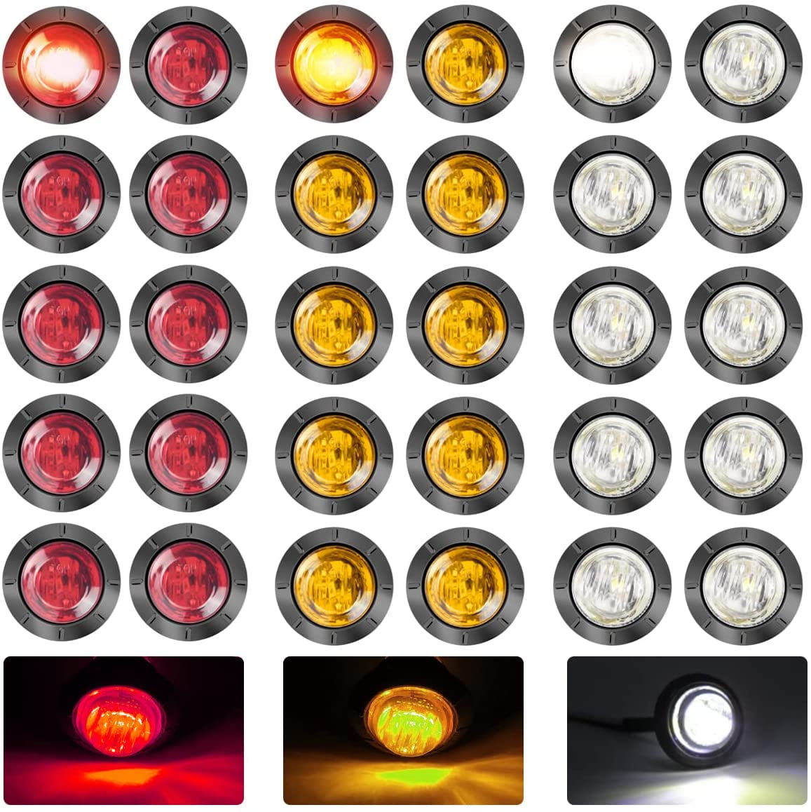 2 Pack Blazer B534A2 3/4 Round Clearance/Side Marker LED Light Amber 