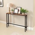thumbnail image 3 of IVV 39.4" Narrow Console Table with Charging Station (2 AC Outlets & 2 USB Ports), Slim Metal Frame Sofa Table with Anti-Tip Device & Adjustable Feet, for Living Room Apartment, Rustic Brown, 3 of 10