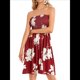 thumbnail image 3 of Vestidos de Verano para Mujer, Pareos Playeros, Sin Tirantes, Bohemios, con Estampado Floral. Rojo XL, 3 of 9